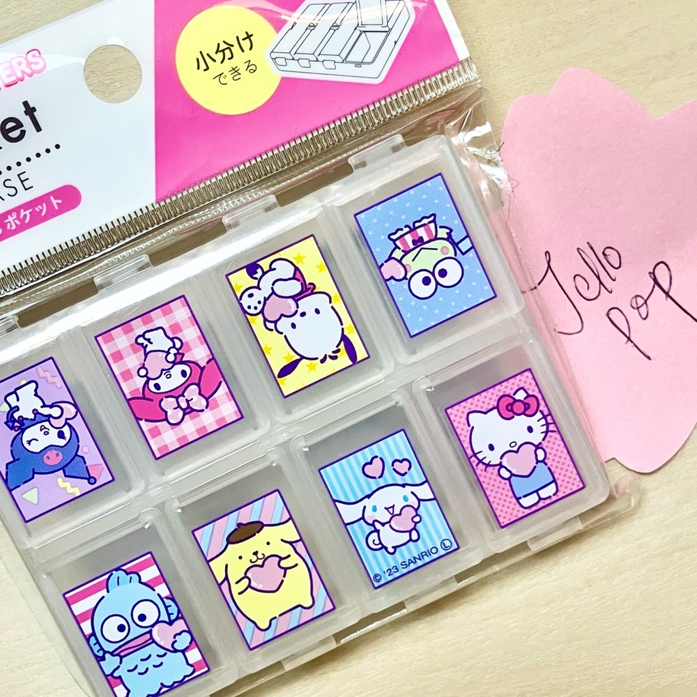 Sanrio characters glitter pink pill box storage case